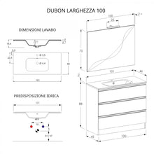 Carica l'immagine nel visualizzatore di Gallery, Mobile Bagno A Terra 100cm Con Specchio Bianco Opaco DUBON
