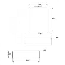 Carica l'immagine nel visualizzatore di Gallery, Mobile Bagno Sospeso 120cm Effetto Legno Rovere Scuro Duo 192