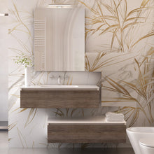 Carica l'immagine nel visualizzatore di Gallery, Mobile Bagno Sospeso 120cm Effetto Legno Rovere Scuro Duo 192