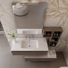 Carica l'immagine nel visualizzatore di Gallery, Mobile Bagno Sospeso 120cm Effetto Legno Rovere Scuro Duo 192