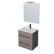 Carica l'immagine nel visualizzatore di Gallery, Mobile Bagno Sospeso 55cm Con Specchio Olmo E Lava FACILE