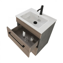 Carica l'immagine nel visualizzatore di Gallery, Mobile Bagno Sospeso 55cm Con Specchio Olmo E Lava FACILE