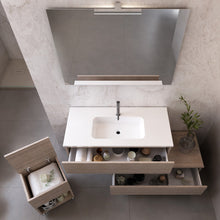 Carica l'immagine nel visualizzatore di Gallery, Mobile Bagno Sospeso 120 Rovere Trance Chiaro Con Lavabo DUO-754