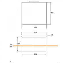 Carica l'immagine nel visualizzatore di Gallery, Mobile Bagno Sospeso 80cm Larice Bianco Con Sportelli DUO-219-BL
