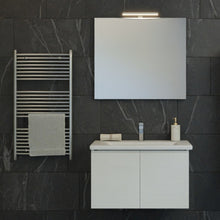 Carica l'immagine nel visualizzatore di Gallery, Mobile Bagno Sospeso 80cm Larice Bianco Con Sportelli DUO-219-BL