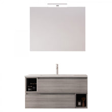 Carica l'immagine nel visualizzatore di Gallery, Mobile Bagno Sospeso 90cm Grigio Eucalipto, Lavabo Ceramico MOOD-755