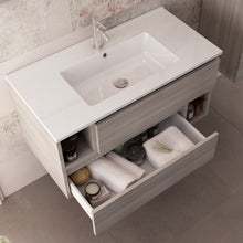 Carica l'immagine nel visualizzatore di Gallery, Mobile Bagno Sospeso 90cm Grigio Eucalipto, Lavabo Ceramico MOOD-755
