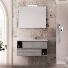 Carica l'immagine nel visualizzatore di Gallery, Mobile Bagno Sospeso 90cm Grigio Eucalipto, Lavabo Ceramico MOOD-755