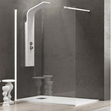 Carica l'immagine nel visualizzatore di Gallery, Parete Doccia Walk-In Cristallo Trasparente H200cm 8mm Profilo Bianco