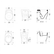 Carregar imagem no visualizador da galeria, Louças sanitárias de chão, encostadas à parede, brancas, série Abstract