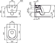 Carregar imagem no visualizador da galeria, Ideal Standard WC + bidé suspenso de furo único 
