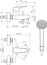 Carica l&#39;immagine nel visualizzatore di Gallery, Ideal Standard 
 DOCCIA | CERABASE | Miscelatore esterno per vasca/doccia con accessori
