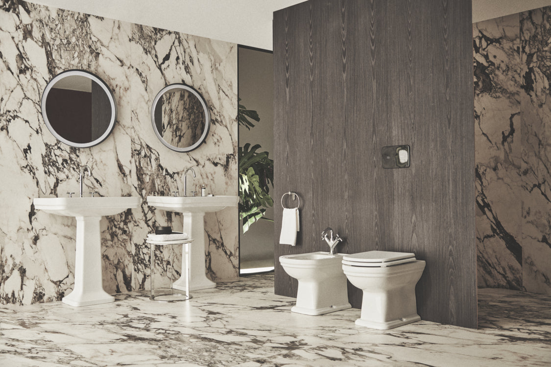 Ideal Standard Calla coppia sanitari Vaso E Bidet Filo parete Con Sedile Mdf Bianco Europeo