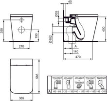 Carica l&#39;immagine nel visualizzatore di Gallery, Ideal Standard coppia sanitario Vaso  e bidet a terra universale ﬁlo parete AquaBlade®

