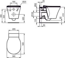 Carregar imagem no visualizador da galeria, Par de louças sanitárias para banheiro | CONNECT AIR | E008701/E233501 AquaBlade® para vaso sanitário suspenso com fixações ocultas
