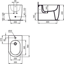 Carica l&#39;immagine nel visualizzatore di Gallery, Ideal Standard Coppia sanitari VASI | BLEND CURVE | T375101 Vaso a terra universale filo parete AquaBlade®
