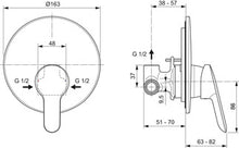 Carregar imagem no visualizador da galeria, Ideal Standard SHOWER | ALPHA | Misturador monocomando de encastrar para duche
