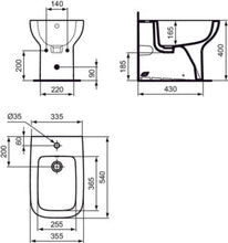 Carica l&#39;immagine nel visualizzatore di Gallery, Coppia sanitari Ideal Standard VASI | TESI | T353701 Vaso a terra AquaBlade® universale filo parete
