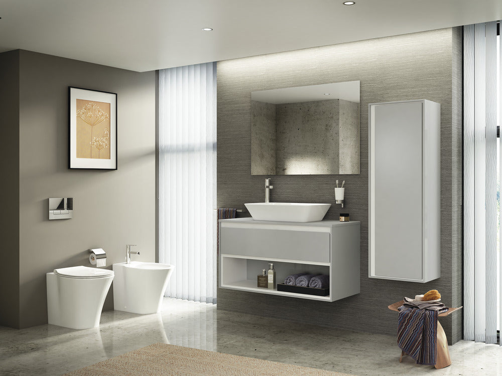 Ideal Standard  Coppia sanitari  |ASI | CONNECT AIR | E004301/E233401 Vaso a terra universale filo parete AquaBlade®