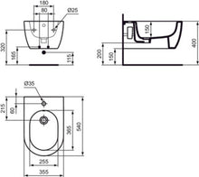 Carregar imagem no visualizador da galeria, Ideal Standard WC + bidé suspenso de furo único 
