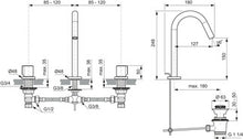 Carregar imagem no visualizador da galeria, Lavatórios Ideal Standard | JOY | Misturadora monocomando de lavatório de 3 furos
