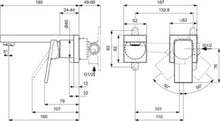 Carregar imagem no visualizador da galeria, Lavatórios Ideal Standard | Extra | Misturadora de lavatório de parede, bica de 180 mm
