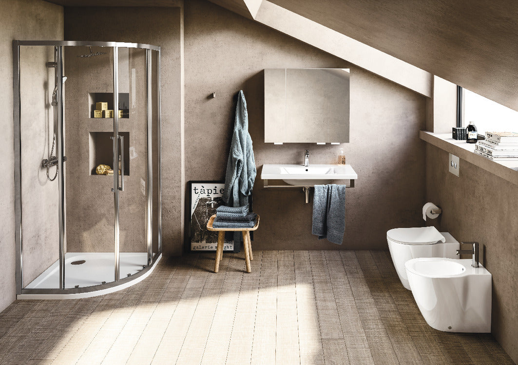 Ideal Standard. Coppia sanitari  VASI | CONNECT | E052501 Vaso a terra universale AquaBlade® filo parete