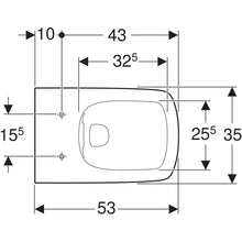 Carregar imagem no visualizador da galeria, Conjunto de vaso sanitário e bidê suspensos Geberit Selnova Square Rimfree, seções de lavagem:
