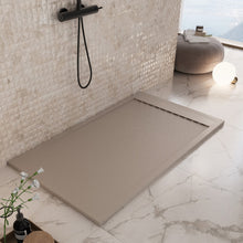 Carregar imagem no visualizador da galeria, Base de chuveiro PRESTIGE em resina de mármore cinza Dove com efeito de pedra-cimento 
