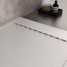 Carica l&#39;immagine nel visualizzatore di Gallery, Piatto Doccia In Marmo resina Bianco Effetto Pietra Cemento PRESTIGE
