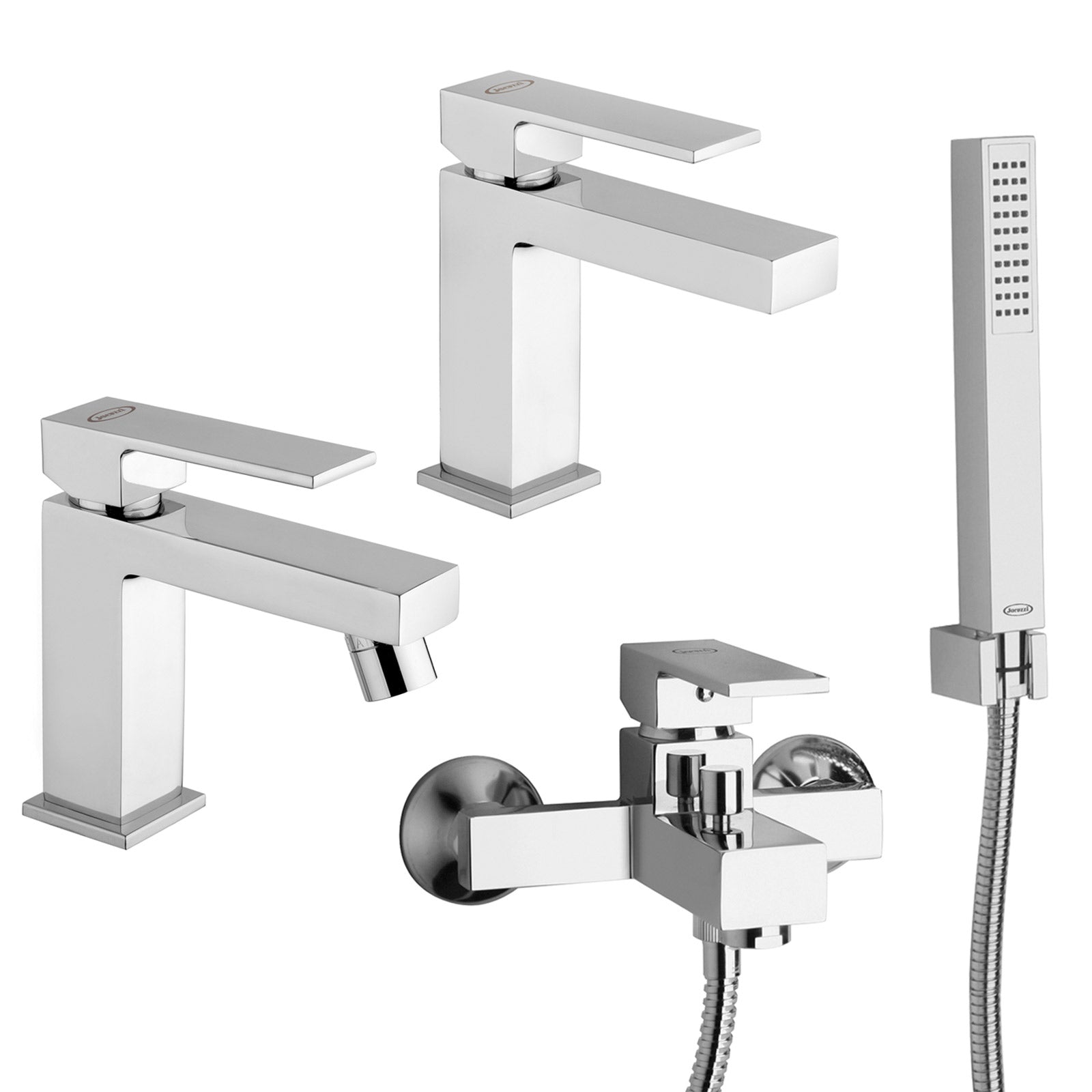 Set miscelatori lavabo bidet vasca con doccetta Jacuzzi