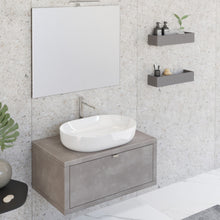 Carica l&#39;immagine nel visualizzatore di Gallery, Mobile Bagno Sospeso 80cm Rovere Farnia Con Specchio DOMINO
