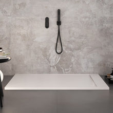 Carica l&#39;immagine nel visualizzatore di Gallery, Piatto Doccia In Marmo resina Bianco Effetto Pietra Cemento PRESTIGE
