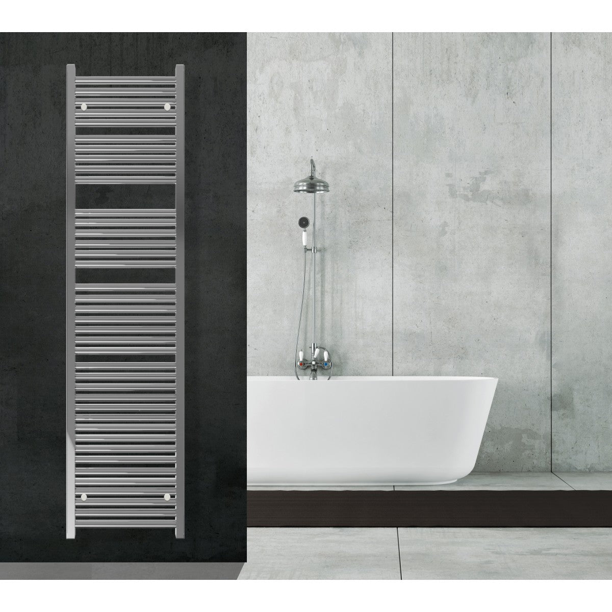 Aquecedor de toalhas para radiador 180x55 cromado distância central 50 cm 