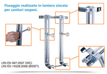 Carregar imagem no visualizador da galeria, Par de suportes de aço para sanitas e bidés suspensos, capacidade de carga 400 kg

