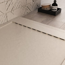Carregar imagem no visualizador da galeria, Base de chuveiro PRESTIGE em resina de mármore creme com efeito de cimento-pedra 
