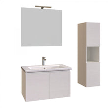 Carregar imagem no visualizador da galeria, Móvel de banheiro suspenso de 80 cm em lariço branco com coluna DUO-219C-BL 
