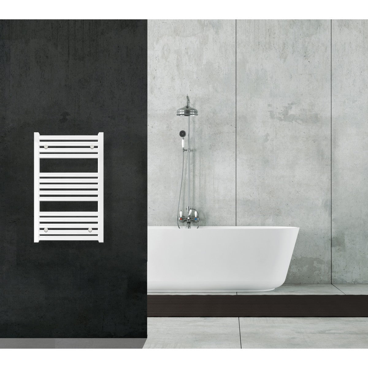 Aquecedor de Toalhas Radiador 80x50 Branco Distância Central 45 cm 