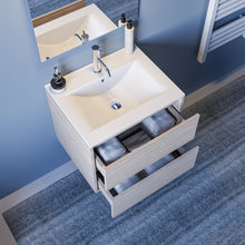 Carica l&#39;immagine nel visualizzatore di Gallery, Mobile Bagno Sospeso Bianco 60 Cm Con Specchio ALBA-60
