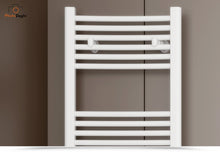 Carregar imagem no visualizador da galeria, Toalheiro aquecido branco 1500x450 com distância central de 400 mm
