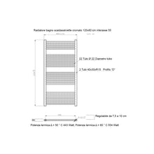 Carregar imagem no visualizador da galeria, Aquecedor de toalhas para radiador 120x60 cromado distância central 55 cm 
