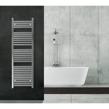 Carregar imagem no visualizador da galeria, Aquecedor de toalhas para radiador 150x50 cromado distância central 45 cm 
