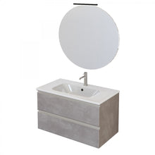 Carica l'immagine nel visualizzatore di Gallery, Mobile Bagno Sospeso 80cm Con Specchio Cemento Grigio Caldo DUBON
