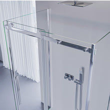 Carregar imagem no visualizador da galeria, Box de chuveiro deslizante de vidro transparente Euclide 4.0 de 8 mm com três lados 

