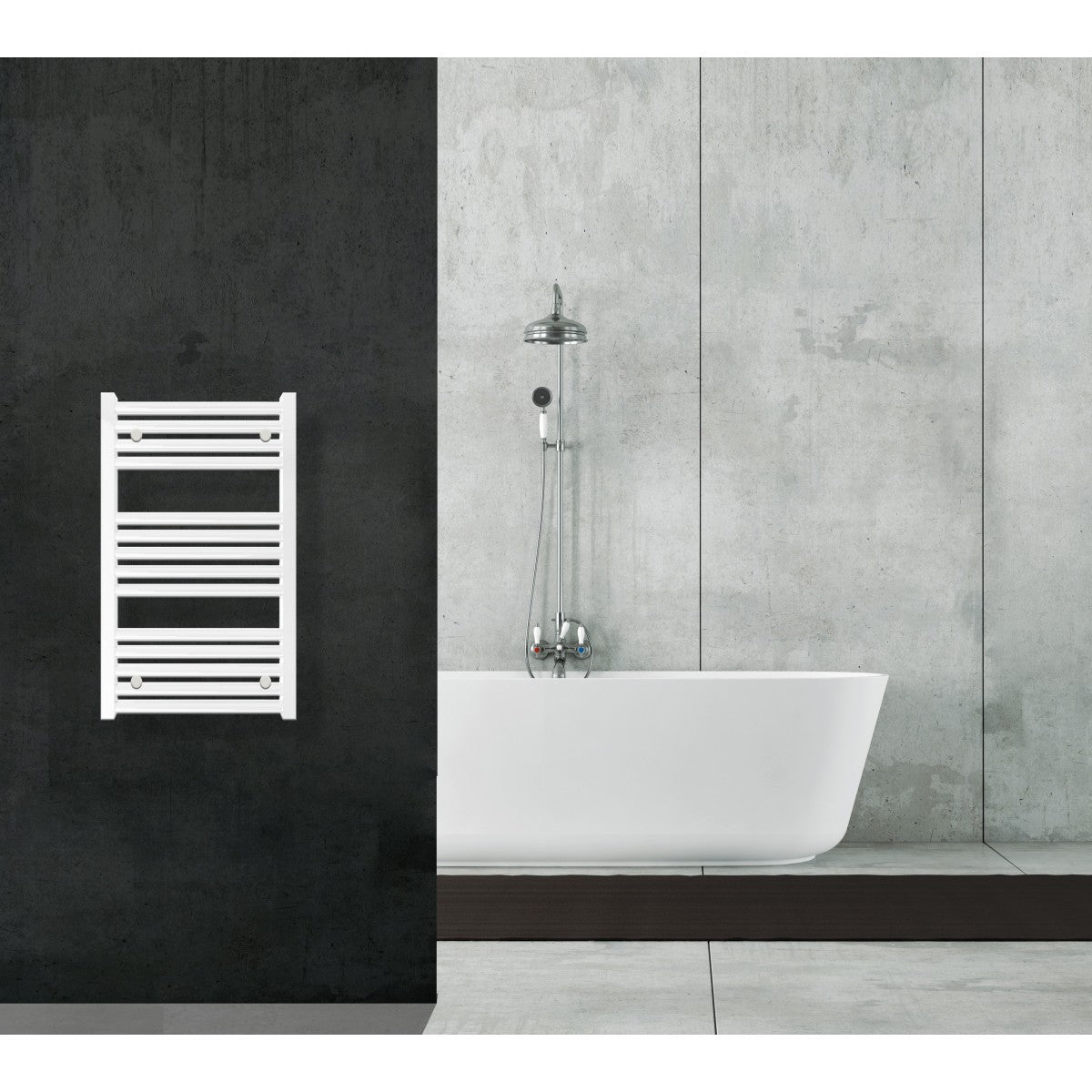 Aquecedor de toalhas para radiador 80x45 branco distância central 40 cm 