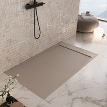 Carregar imagem no visualizador da galeria, Base de chuveiro PRESTIGE em resina de mármore cinza Dove com efeito de pedra-cimento 
