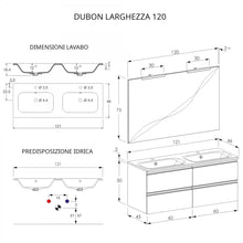 Carregar imagem no visualizador da galeria, Armário de banheiro suspenso DUBON de 120 cm com espelho branco fosco
