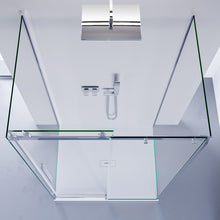 Carregar imagem no visualizador da galeria, Box de chuveiro deslizante de vidro transparente Euclide 4.0 de 8 mm com três lados 
