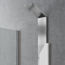 Carica l&#39;immagine nel visualizzatore di Gallery, Colonna Doccia TRENTO In Acciaio Inox Con Mensola E Decorazione In Pietra
