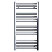 Carregar imagem no visualizador da galeria, Aquecedor de toalhas para radiador 120x60 cromado distância central 55 cm 
